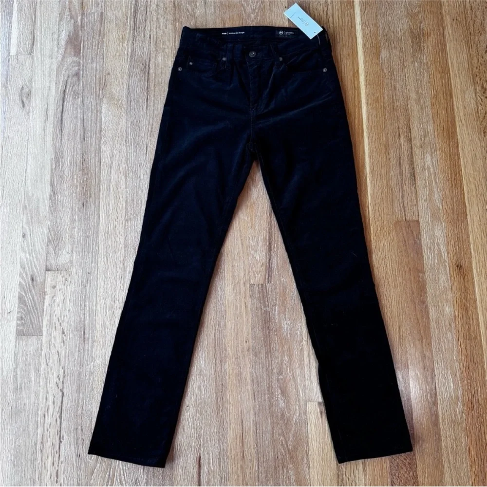 AG Adriano Goldschmied Mari Mid-Rise Slim Straight Jeans Black Size 23 NWT - Picture 4 of 11